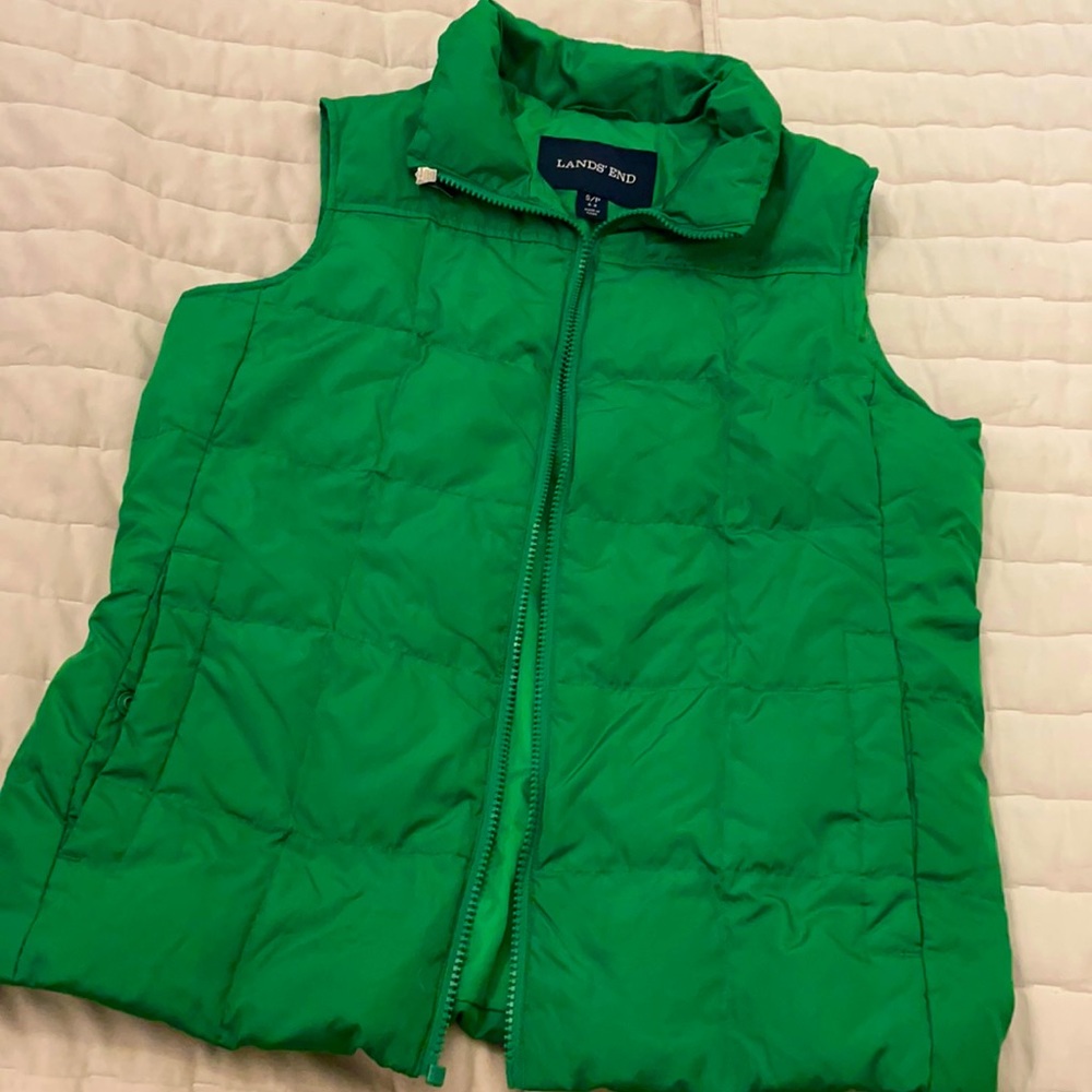 Lands End Puffer Vest Kelly Green